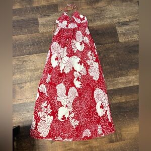 Tibi Red and White Floral Maxi Dress